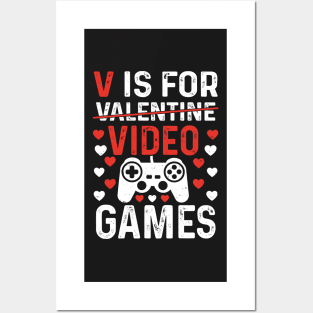 V Is For Video Game - Valentine Day Posters and Art